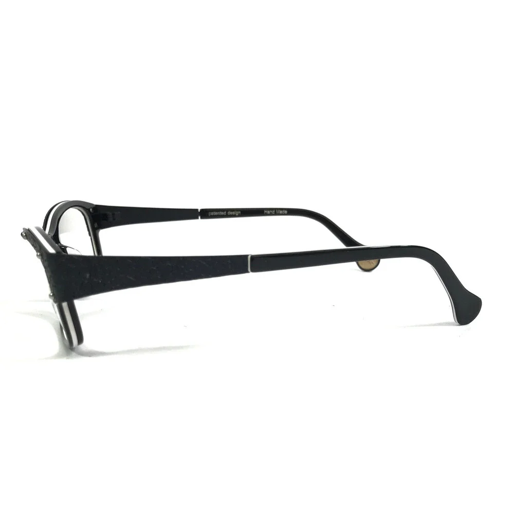 BOZ Eyeglasses Frames VARA 0010 Black White Silver Studded 53.5-16.5-135